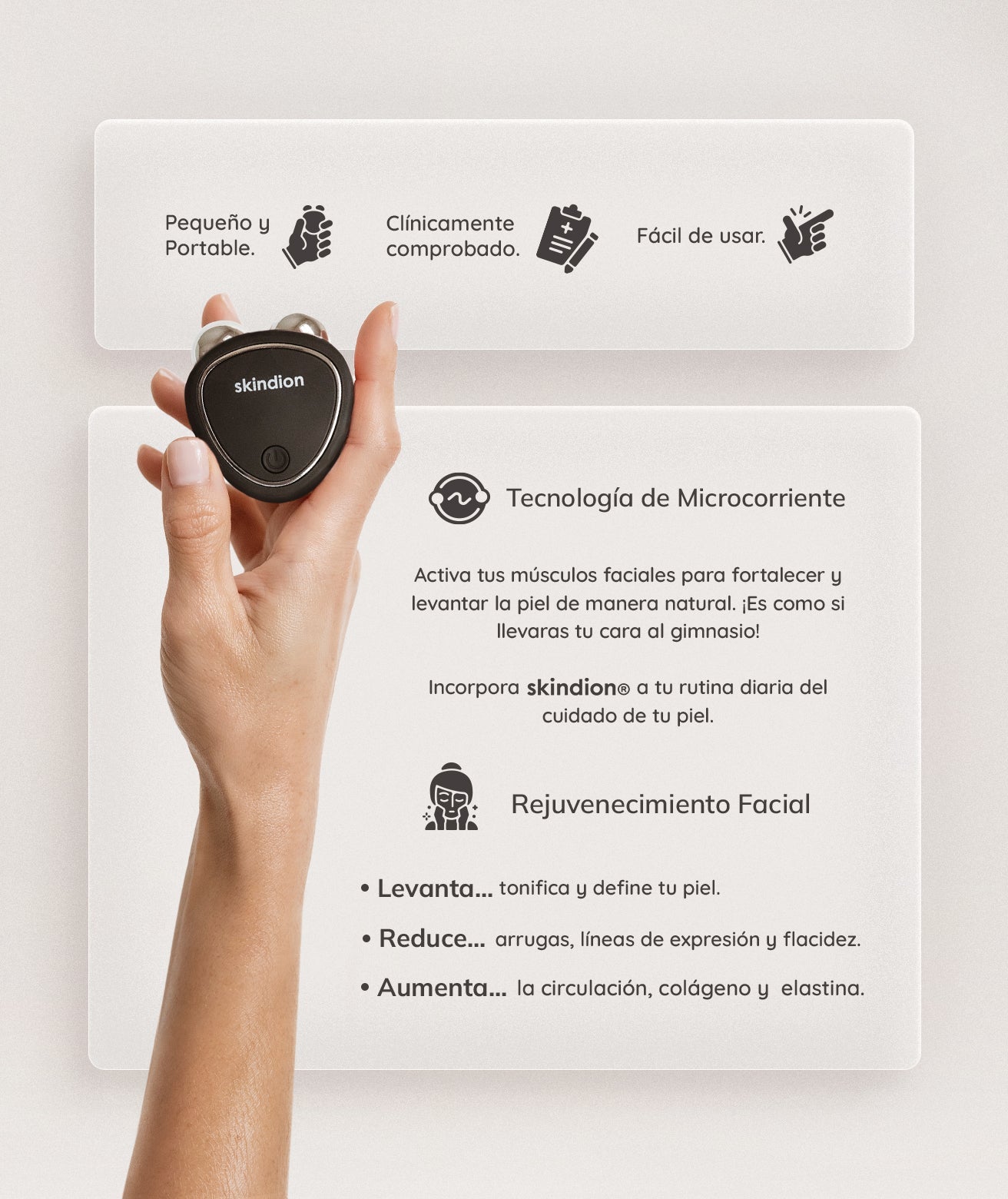 Dispositivo de Rejuvenecimiento Facial Skindion Negro